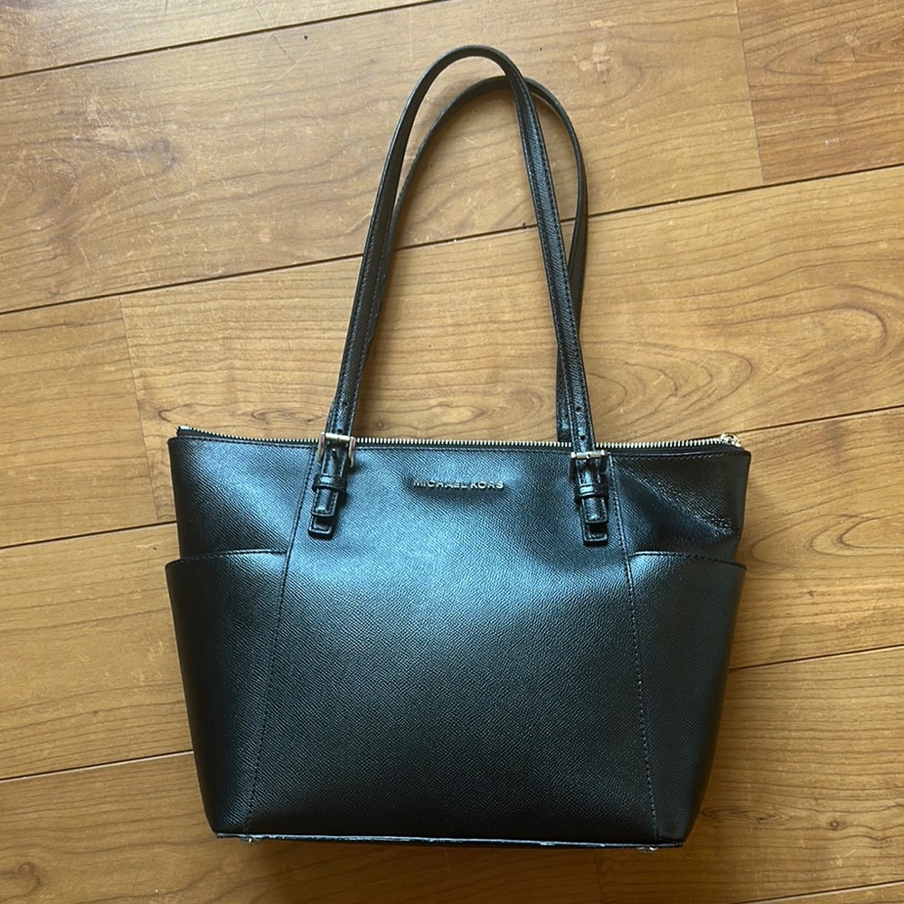 Michael Kors Black Leather Tote Bag